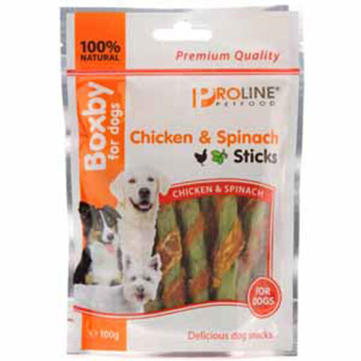 Bánh thưởng cho chó Boxby Chicken and Spinach Sticks