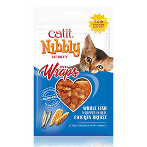 Bánh thưởng cho mèo Catit Nibbly Wraps Chicken and Fish