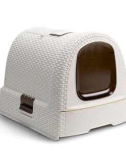 Khay vệ sinh cho mèo Curver Cream Rattan Covered Litter Tray