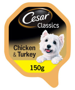 Pate cho chó Cesar Classics Adult Dog Food Tray with Chicken and Turkey