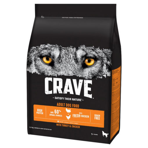 Thức ăn cho chó Crave Complete Dry Adult Dog Food with Turkey and Chicken