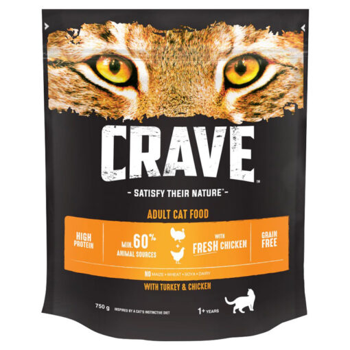 Thức ăn cho mèo Crave Complete Dry Adult Cat Food with Turkey and Chicken