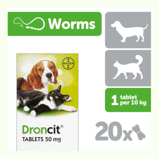 Thuốc tẩy giun cho chó mèo Droncit Worming Tablets