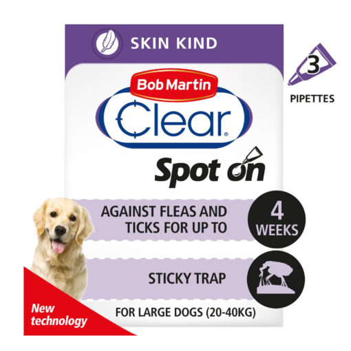 Thuốc trị ve rận cho chó Bob Martin Clear Flea and Tick Skin Kind Spot-on for Medium and Large Dogs