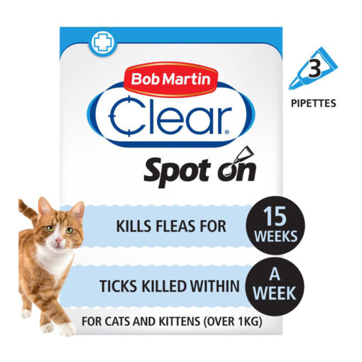 Thuốc trị ve rận cho mèo Bob Martin Flea Clear Spot On Solution for Cats Over 1kg