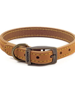 Vòng cổ cho chó Ancol Timberwolf Tan Leather Dog Collar
