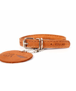 Vòng cổ cho chó Collar Rolled Leather Toy Dog Collar Tan