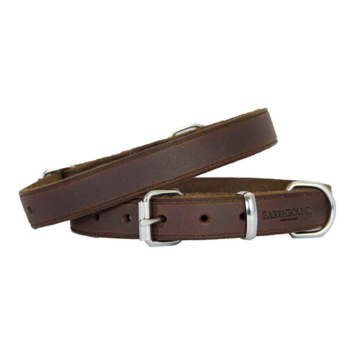 Vòng cổ cho chó Earthbound Soft Country Leather Brown Dog Collar