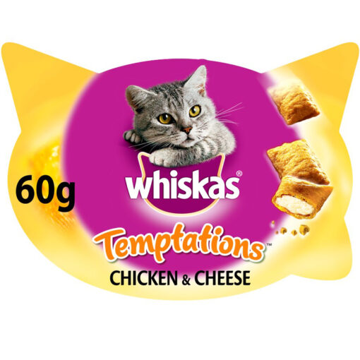 Bánh thưởng cho mèo Whiskas Temptations Cat Treats with Chicken and Cheese