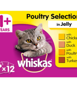 Thức ăn cho mèo Whiskas 1+ Adult Cat Food Pouches Poultry Selection in Jelly