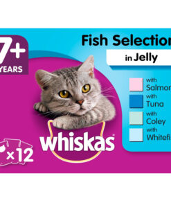 Thức ăn cho mèo Whiskas 7+ Senior Cat Food Pouches Fish Selection in Jelly