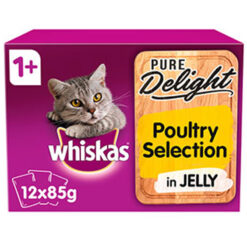 Thức ăn cho mèo Whiskas Pure Delight 1+ Adult Cat Food Pouch Poultry Collection in Jelly