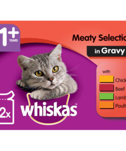 Thức ăn ướt cho mèo Whiskas 11+ Super Senior Cat Food Pouches Meaty Selection in Gravy