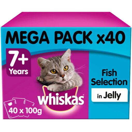 Thức ăn ướt cho mèo Whiskas Fish Selection in Jelly 7+ Years Senior Cat Wet Food